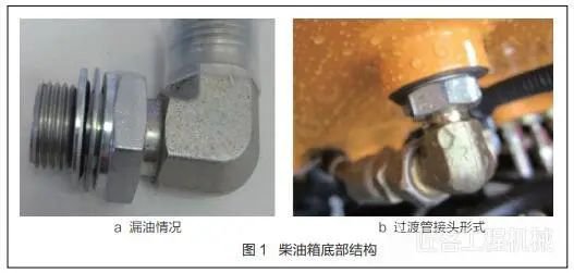 挖掘機柴油箱管接頭漏油原因及密封結構的選擇